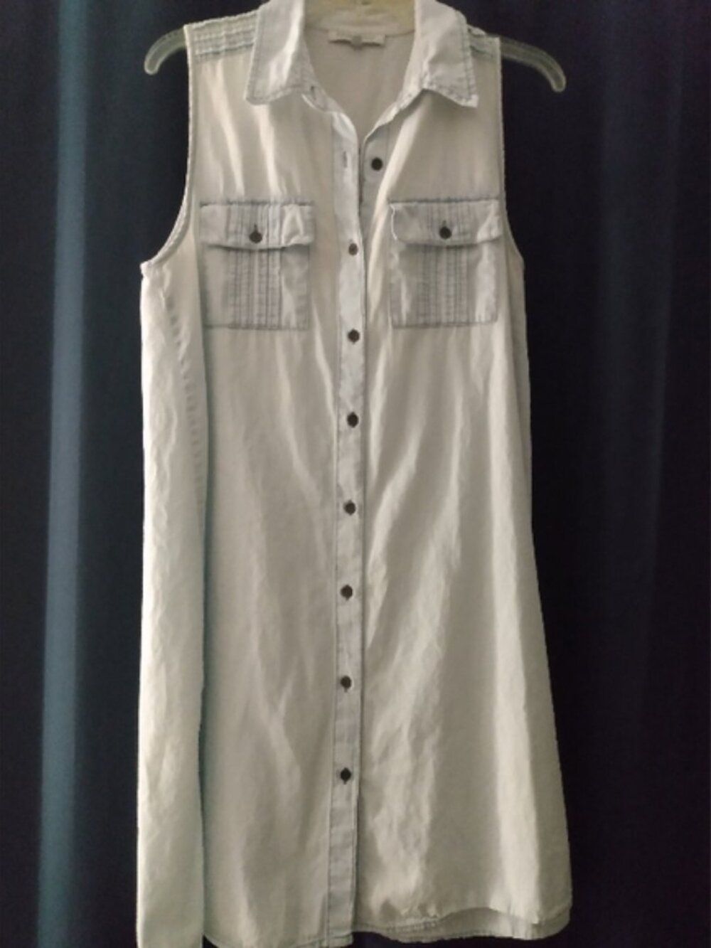 🆓🆓🆓Sonoma Short Sleeve Off-White/Gray Striped Cotton Tee w/ Rolled Sleeve - Picture 17 of 17